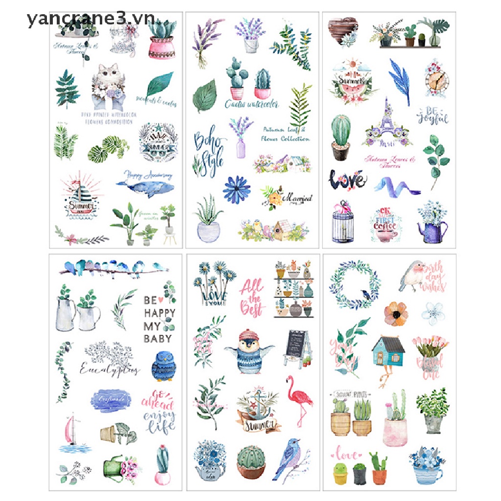 Bộ 6 Tấm Sticker Cá Voi Dễ Thương Dùng Trang Trí YAN3} {yancrane3.vn}