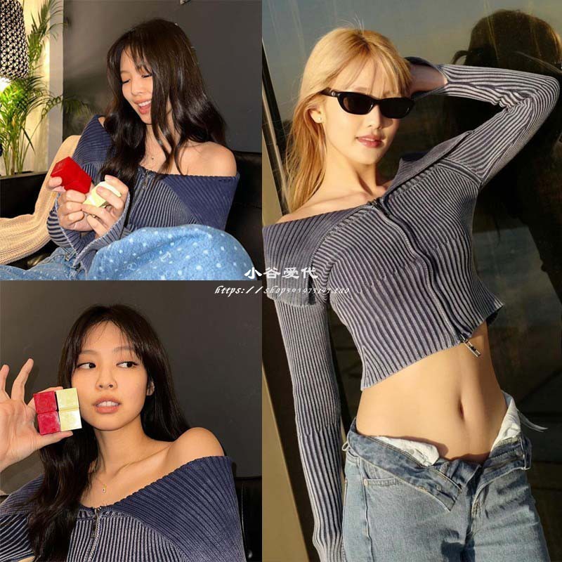 Áo Khoác Cardigan Dệt Kim Không Dây Hai Dây Khóa Kéo Phong Cách London Jennie