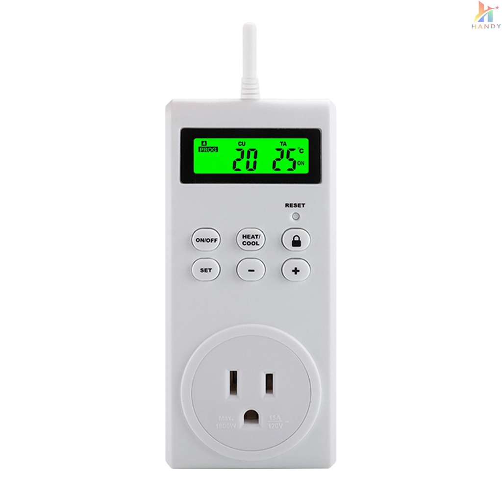 Thiết Bị Cảm Biến Nhiệt Độ Không Dây Cắm Vào Ổ Cắm Lập Trình Điều Khiển Nhiệt Độ Có Màn Hình LCD Cho Máy Sưởi