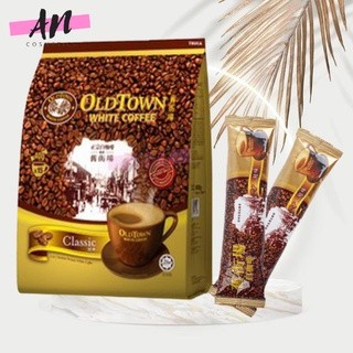 Combo 10 bịch cà phê trắng white coffee oldtown cafe malaysia hazelnut 15 gói x 38g