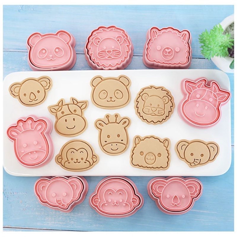 Bộ 16 Khuôn Nhựa Làm Bánh Quy Hình Động Vật Đáng Yêu