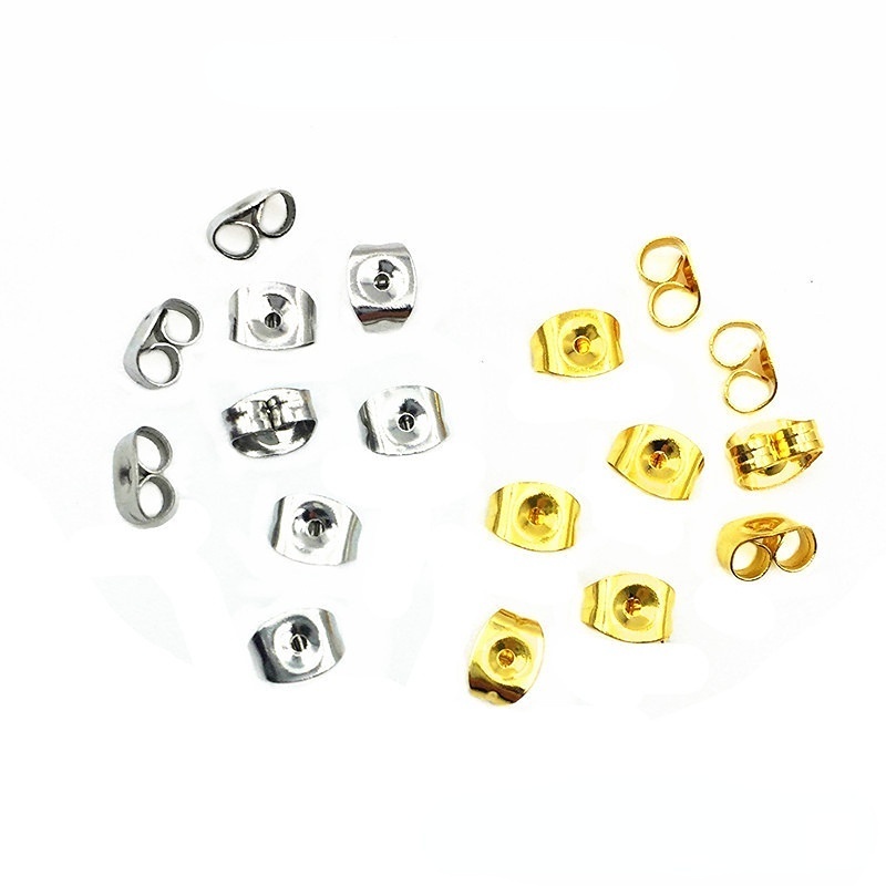 Set 100 Nút Khuyên Tai Hình Bướm Bằng Thép Titan Không Gỉ