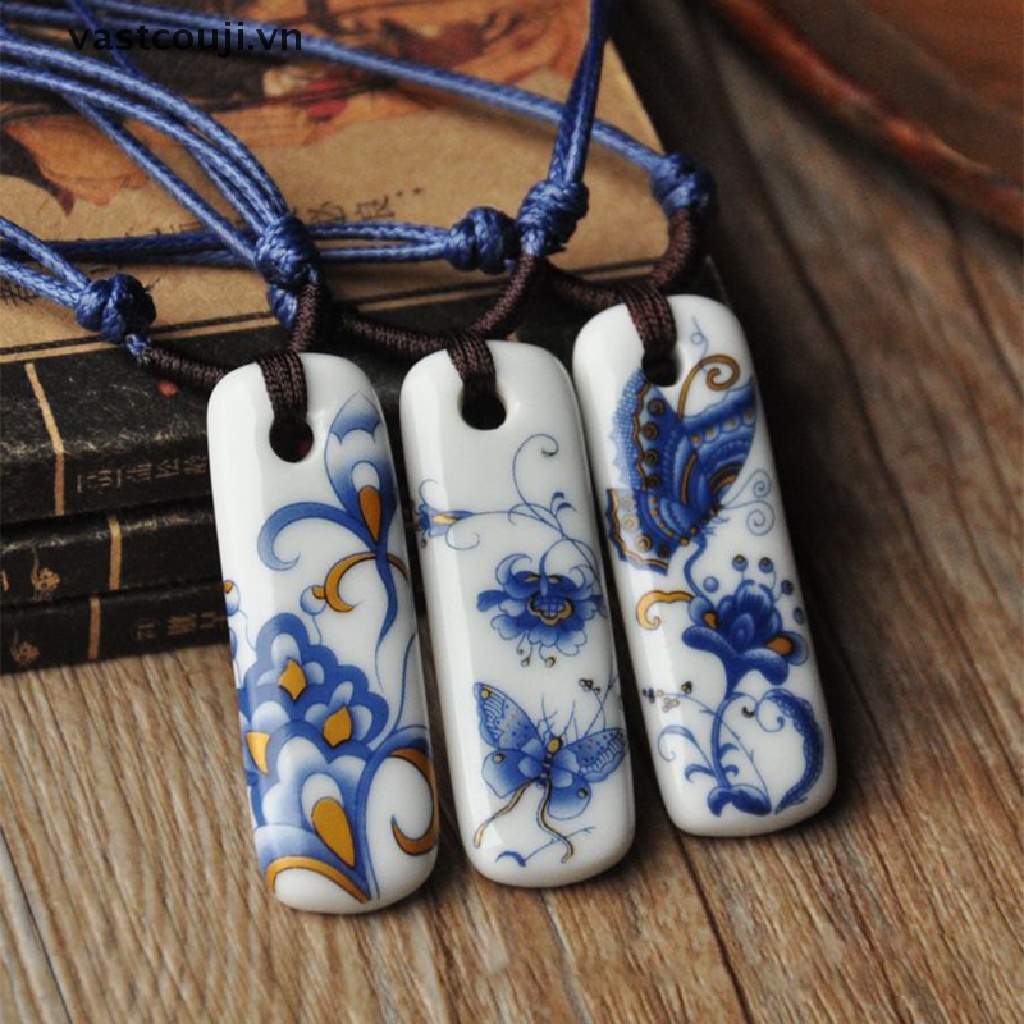 Dây Chuyền Dài Handmade Bằng Gốm Sứ Phong Cách Cổ Điển Thời Trang Cho Nữ