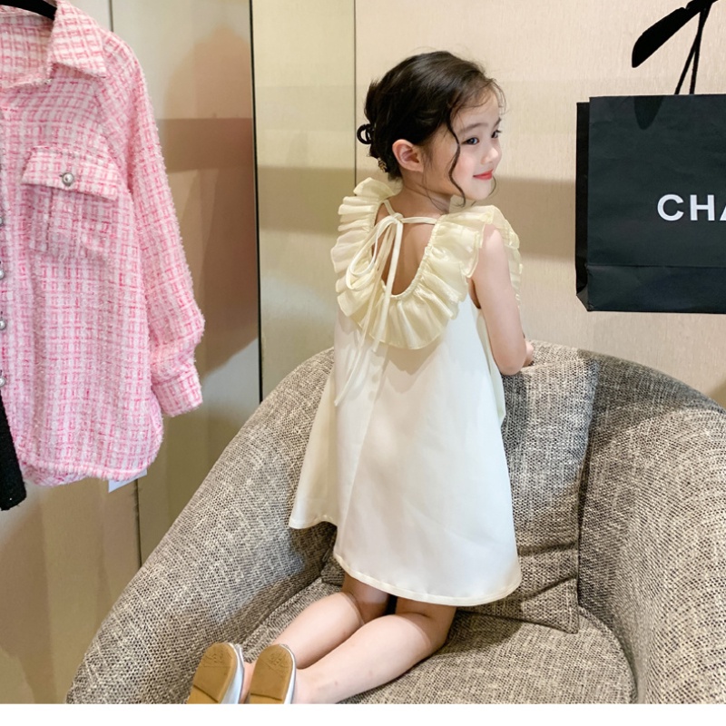 Đầm Công Chúa Không Tay Màu Sắc Trơn Thời Trang Mùa Hè Cho Bé Gái