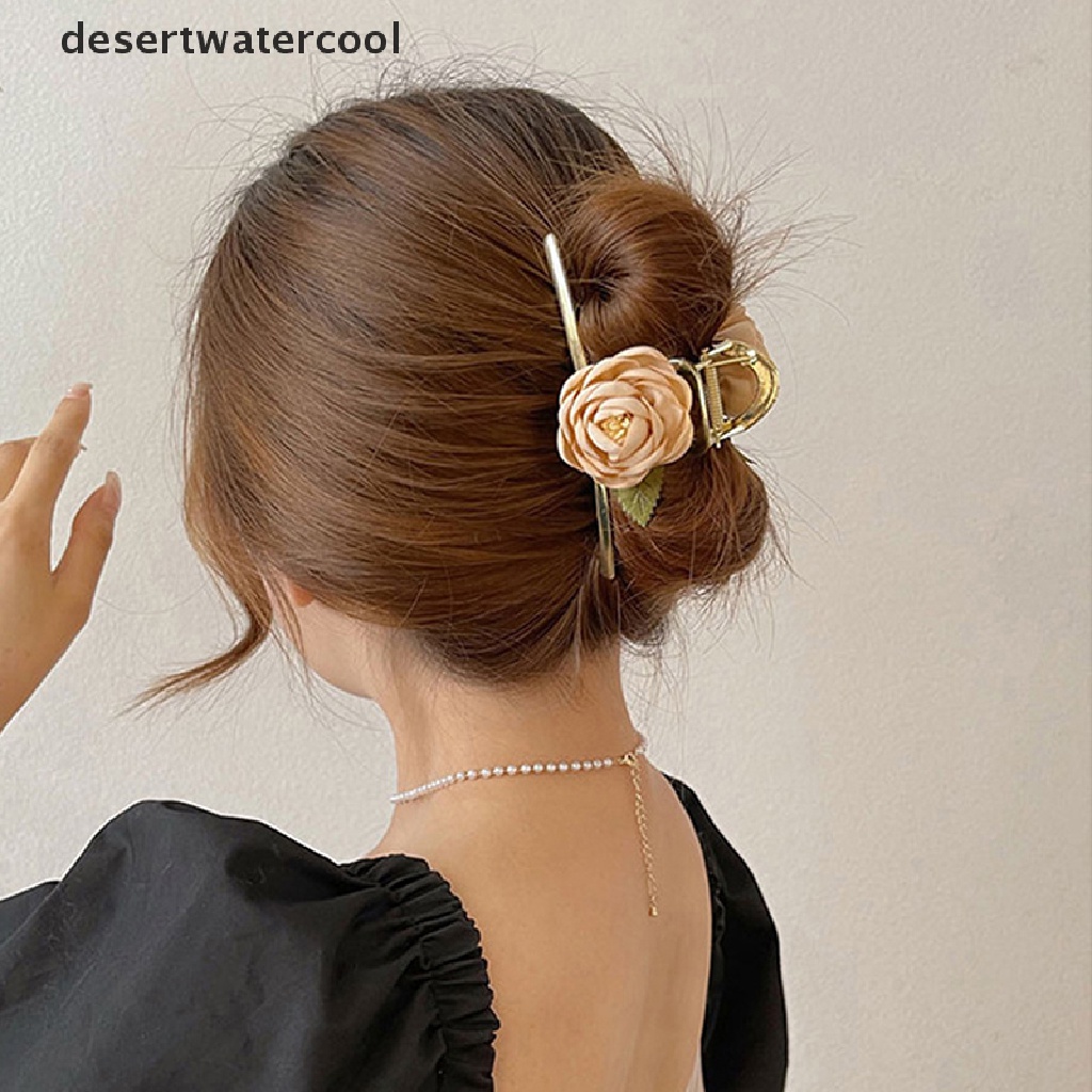 Kẹp Tóc Hình Hoa Bằng Kim Loại Phong Cách Hàn Quốc Cho Nữ