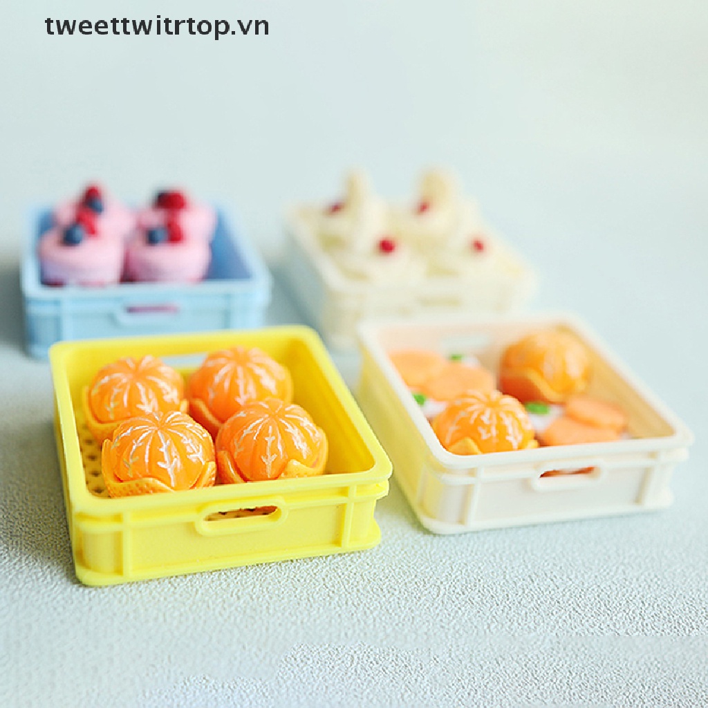 1 Set Giỏ Đựng Bánh Tráng Miệng 1 / 12 Trang Trí Nhà Búp Bê