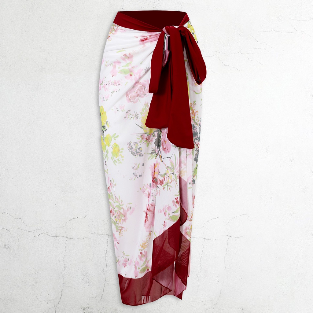 Váy Bơi Thể Thao Ôm Dáng Không Tay Cổ Chữ V Khoét Sâu Cột Dây In Họa Tiết Hoa Khô Thoáng Nhanh Cho Nữ