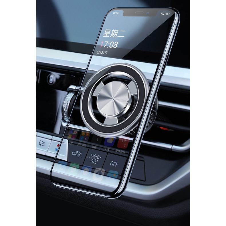 Giá Đỡ Điện Thoại Hít Nam Châm Hình Vuông Gắn Lỗ Thông Gió Xe Hơi Cho iPhone 14 13 12 2023
