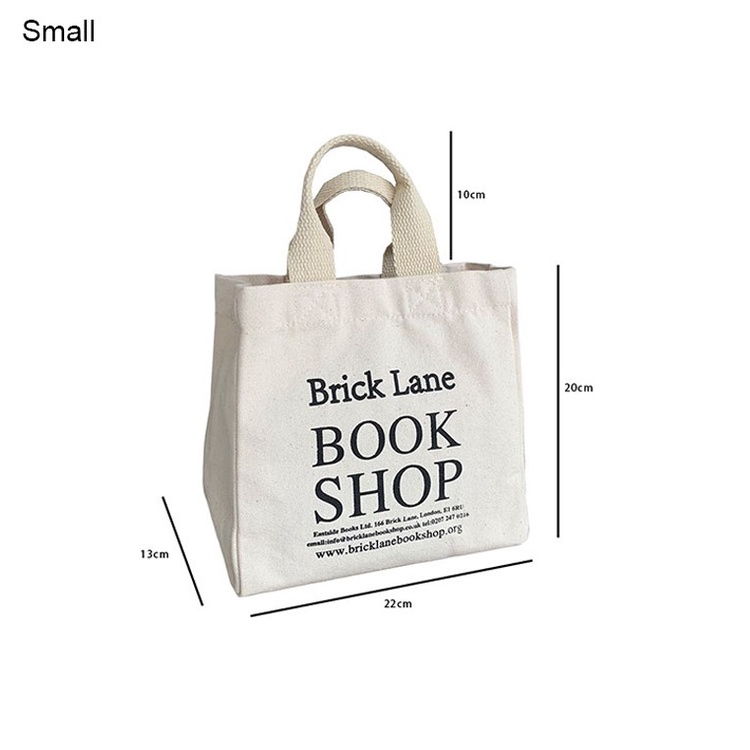 Túi size lớn/ nhỏ đựng hộp cơm trưa bằng vải canvas nhiều màu sắc tiện dụng cho nữ TTF642