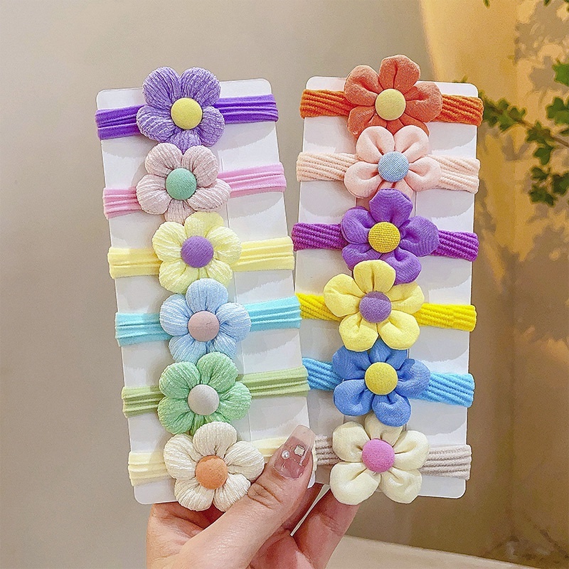 2-10 Dây Buộc Tóc Cao Su Co Giãn Nhiều Màu Sắc Cho Bé