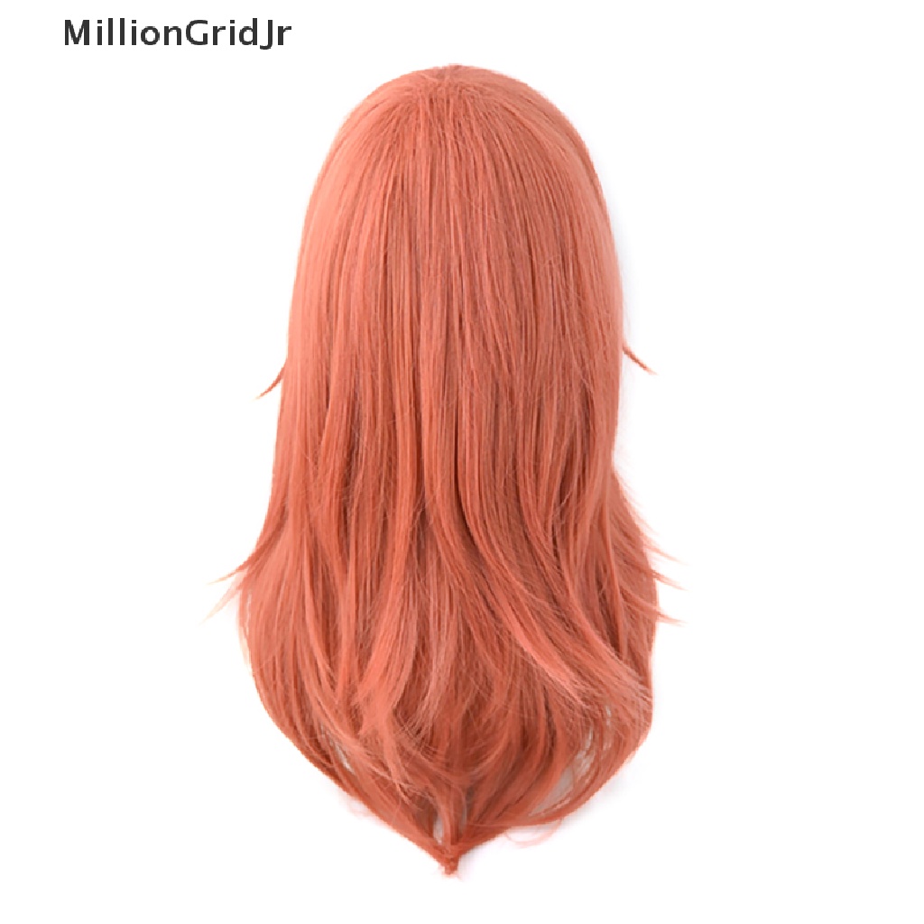 MLG Chain Man Cosplay Angel Devil Long Wig Christmas Dark Orange Color Wig Cosplay Anime Wigs Heat Resistant Synthetic Wigs JR