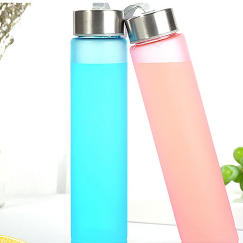 280ml Bình Nước Cute Thể Thao Tập Gym Đi Học Dễ Thương Có Ống Hút Chia Vạch