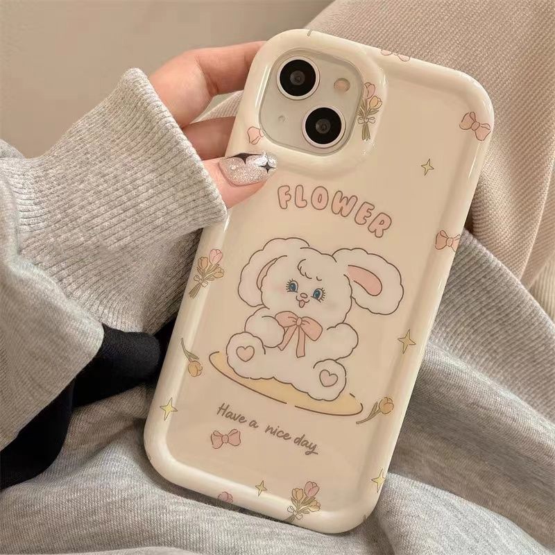 Ốp Điện Thoại Silicon TPU Mềm Chống Sốc In Hình Thỏ Dễ Thương Cho IPhone 14 13 11 12 Pro XS Max X XR 7 + 8 Plus