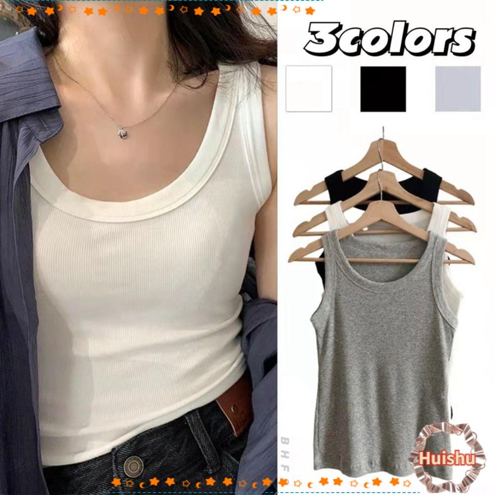 Áo Thun Sát Nách Màu Trơn Quyến Rũ Thời Trang Mùa Hè Cho Nữ
