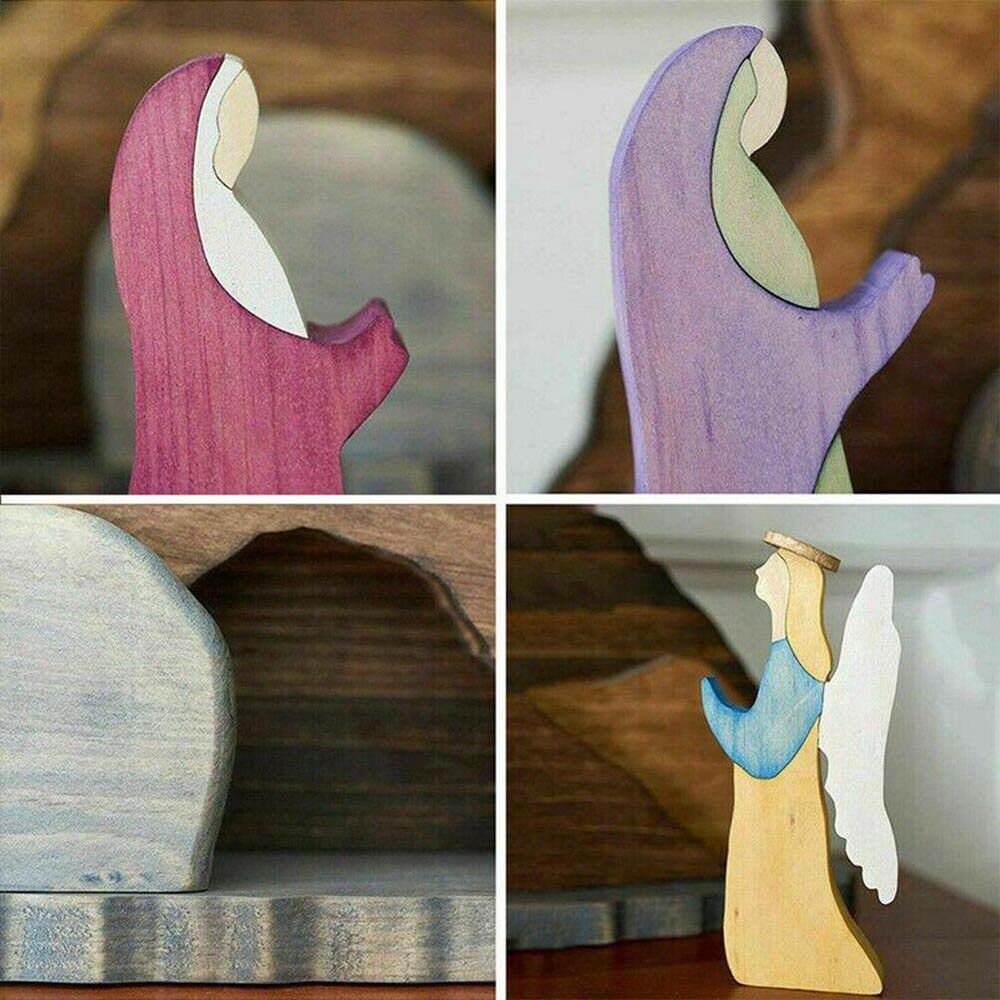 Easter Wooden Nativity Resurrection Scene Wooden Decor Cross Home Ornament