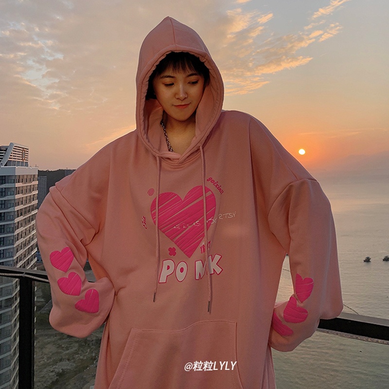 Hàng Có Sẵn Áo Hoodie Unisex Oversize Phong Cách Hàn Quốc