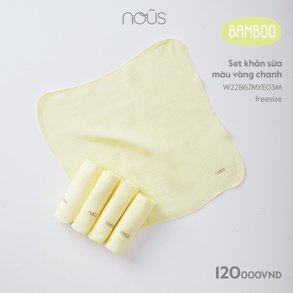 Set 05 chiếc khăn sữa Nous Bamboo kháng khuẩn