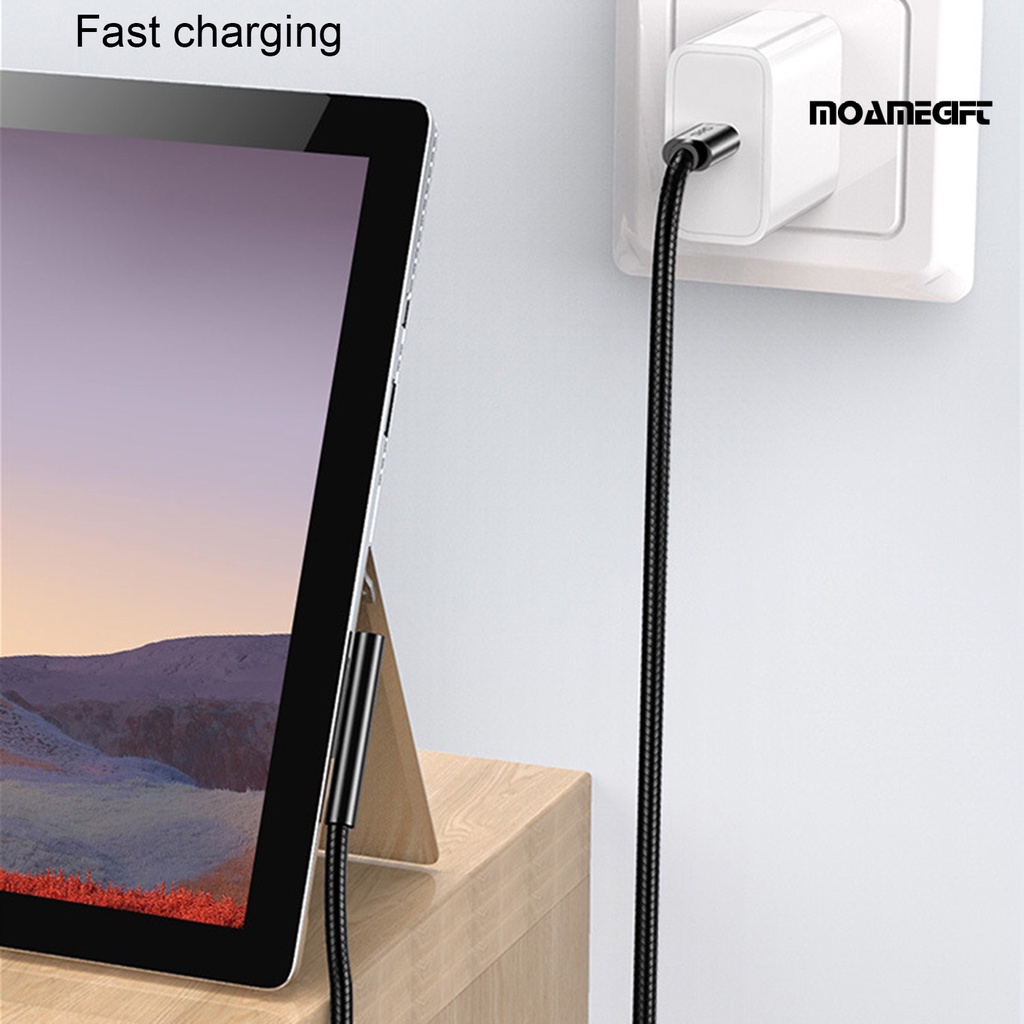 Dây Cáp Sạc Nhanh PD Loại C 65W 15V 4A Cho Laptop Microsoft Surface Pro 3 / 4 / 5 / 6 / Go / Book 1 / Book 2