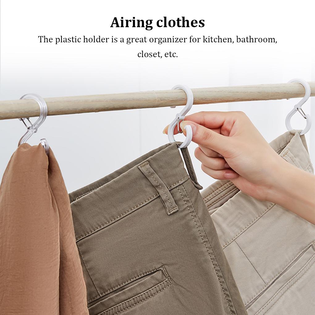 Set 8 Móc Treo Đồ Hình Chữ S Đa Năng Bằng Nhựa Tiện Dụng Cho Phòng Tắm