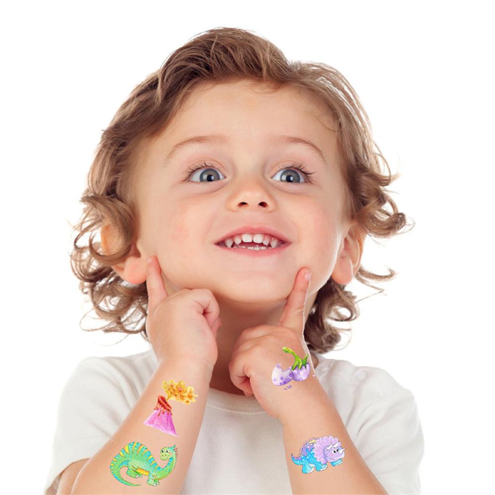 Hình Xăm Dán Họa Tiết Khủng Long Hoạt Hình Chống Nước Chống Mồ Hôi K7X2 Cho Trẻ Em