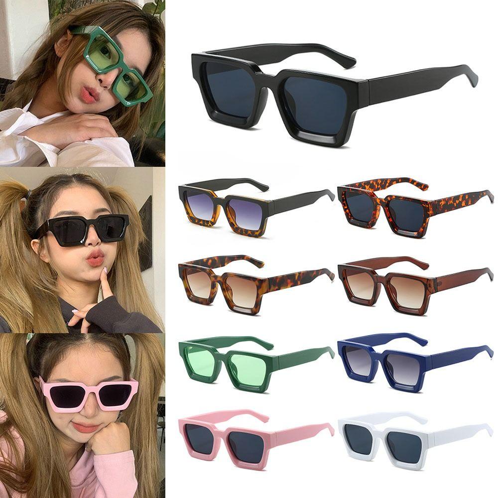 Kính Mát Gọng Vuông Nhỏ Chống Tia UV400 Thời Trang Cho Nam Nữ