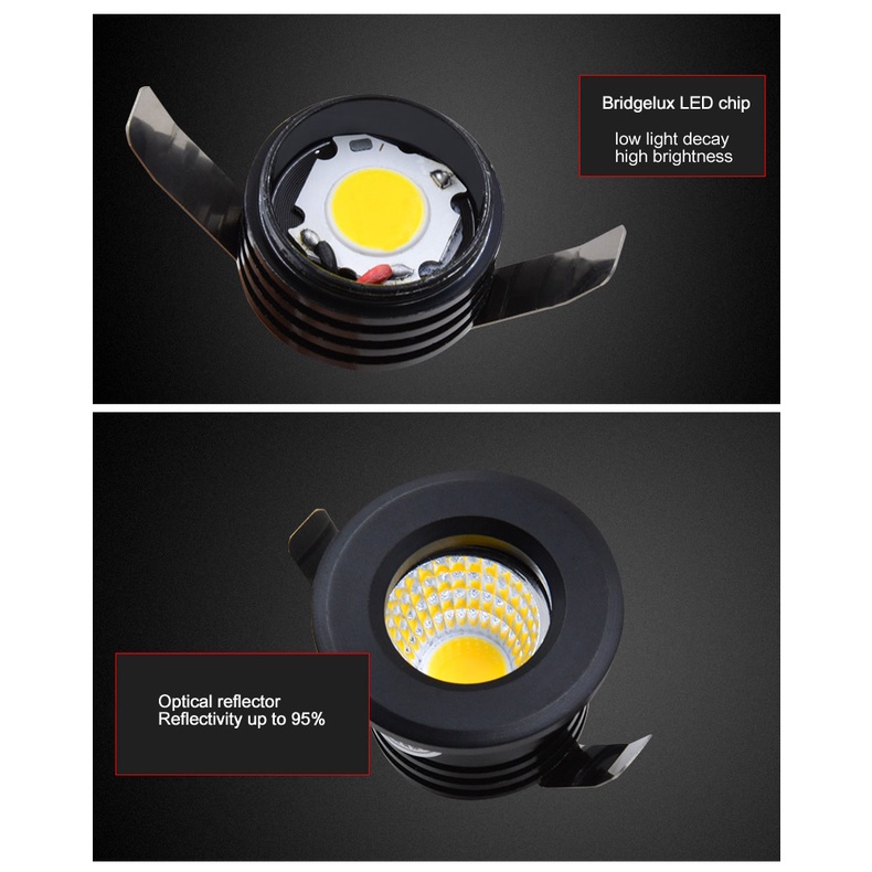 Đèn led cob 3w 110v 220v 30mm mini Gắn Trần Nhà Trang Trí Nội Thất