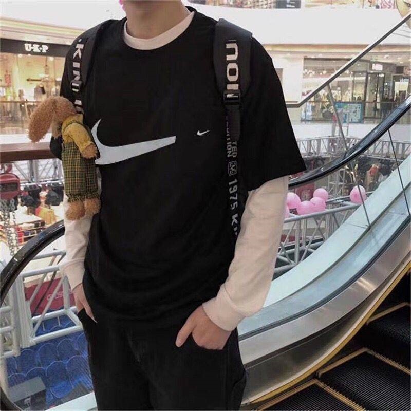 Áo Thun Thể Thao Nike100% Swoosh Thêu Logo Đơn Giản Thời Trang Cho Nam Và Nữ