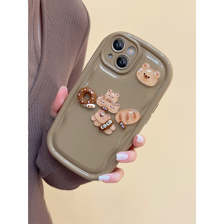Ốp Điện Thoại Túi Khí Chống Rơi Hình Oval Màu Nâu Tiên Tiến Cho IPhone 14 13 12 11 Pro Max