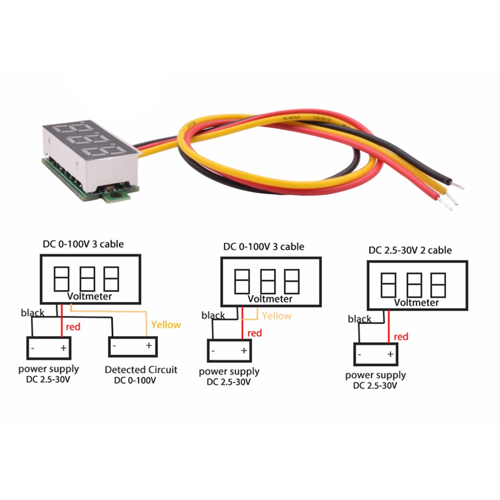 Vôn Kế Kỹ Thuật Số 0.28 Inch DC 0-100V 12V