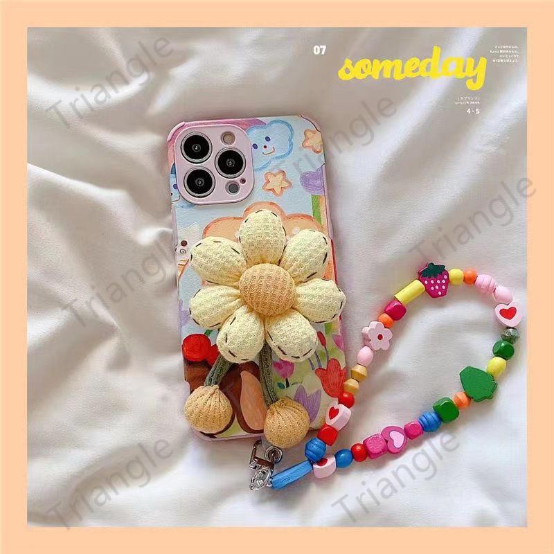 Phù Hợp Ốp Điện Thoại Họa Tiết Hoa Chống Sốc Có Vòng Tay Cho iPhone14pro max 13 12 11