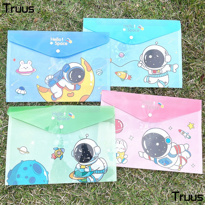 ✍Túi Đựng Tài Liệu Khổ a4 2023 66WS Họa Tiết Phi Hành Gia Hoạt Hình Sáng Tạo Phong Cách Mới