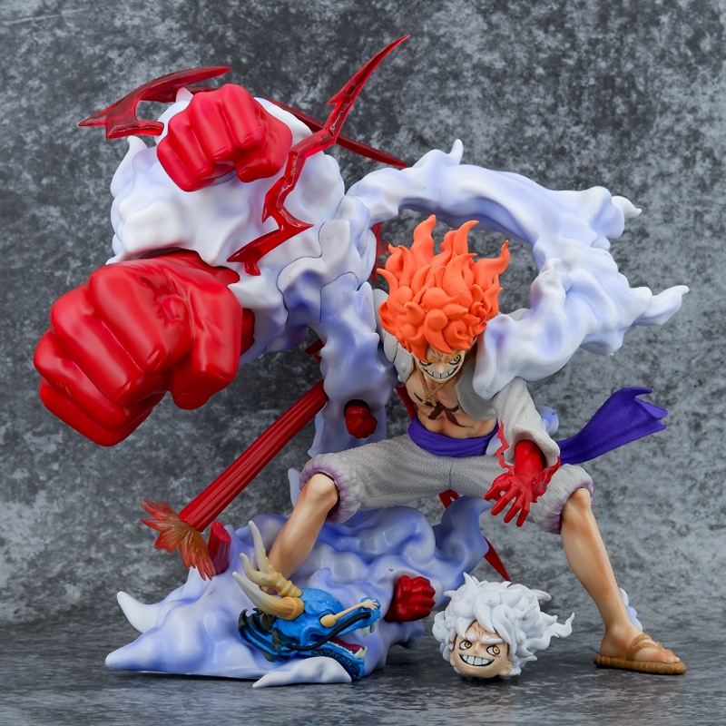 Mô hình One Piece - Figure Luffy Gear 5 vs Kaido bản đẹp có 2 đầu thay thế full BOX