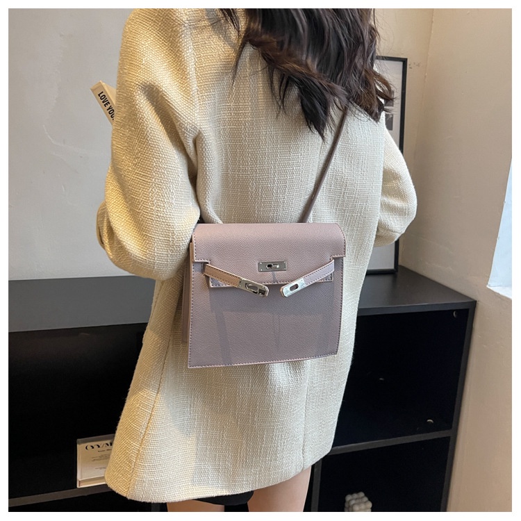 Túi Đeo Vai Màu Trơn Có Khóa Thời Trang Cho Nữ