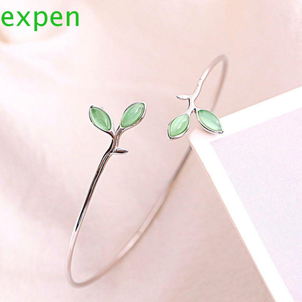 Vòng đeo tay dạng mở hình chiếc lá phong cách Hàn Quốc thời trang cho nữ