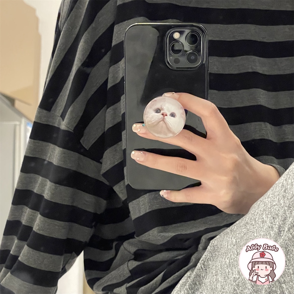 Ốp Điện Thoại TPU Mềm Chống Sốc Có Giá Đỡ Hình Mèo Ba Tư Đơn Giản Cho IPhone 14 Pro Max 13 12 11 Pro Max