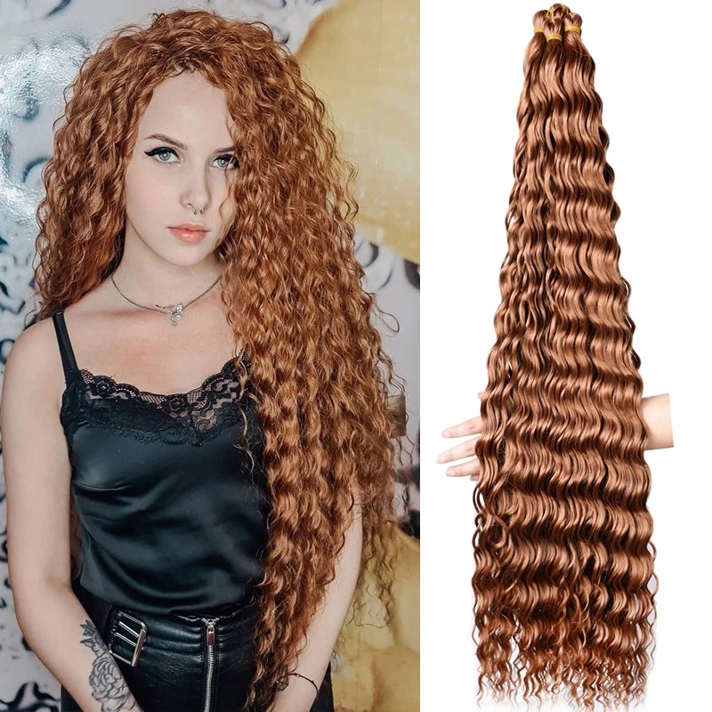 Bím Tóc Giả 32Inch Màu Xám Tím Ombre