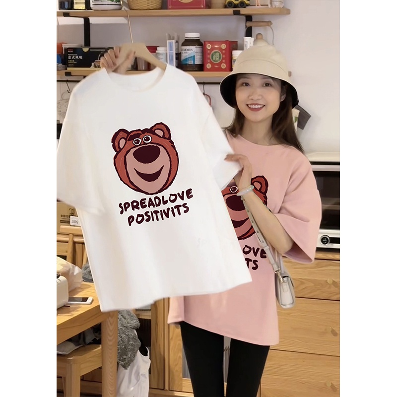 NRVP Áo Thun 100% Cotton Ngắn Tay Form Rộng Phong Cách Hàn Quốc Dành Cho Nữ