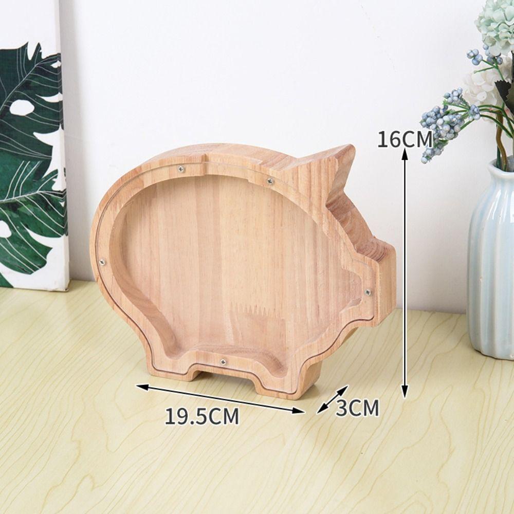 Ống Heo Tiết Kiệm Tiền Bằng Gỗ Hình Khủng Long Độc Đáo Chất Lượng Cao