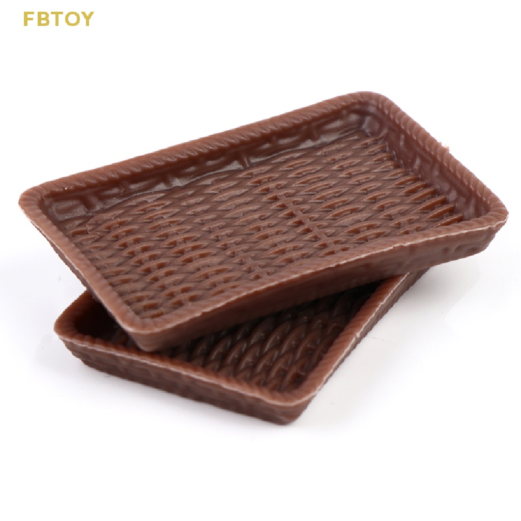 Set 2 Khay Đựng Bánh / Món Tráng Miệng / Món Tráng Miệng Mini Tỉ Lệ 1 / 12 Trang Trí Nhà Búp Bê