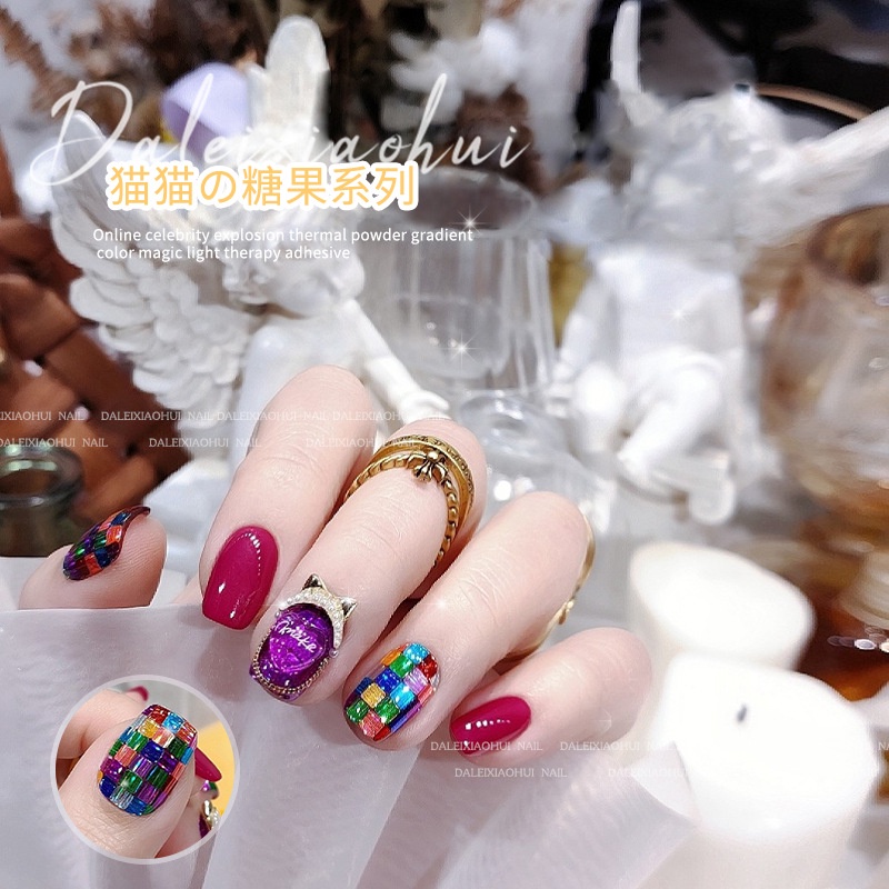 Miếng Dán Trang Trí Móng Tay Nhiều Màu Lấp Lánh Phong Cách Vintage