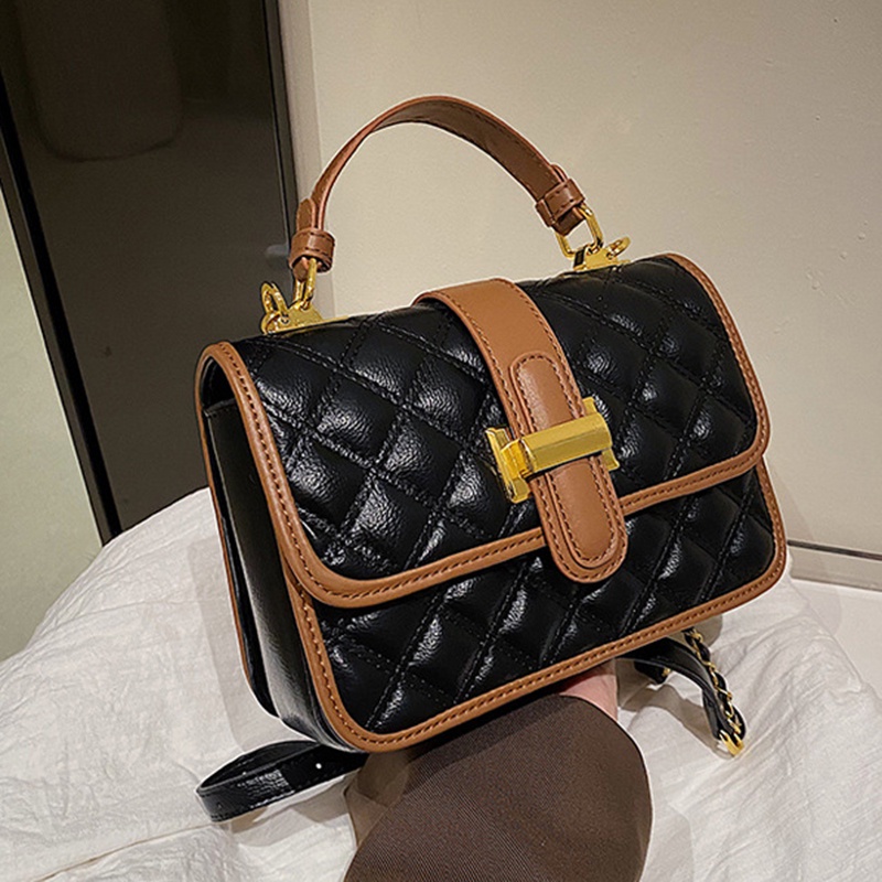 Túi Đeo Vai Hình Vuông Cỡ Nhỏ In Họa Tiết Hình Thoi Thời Trang Cho Nữ