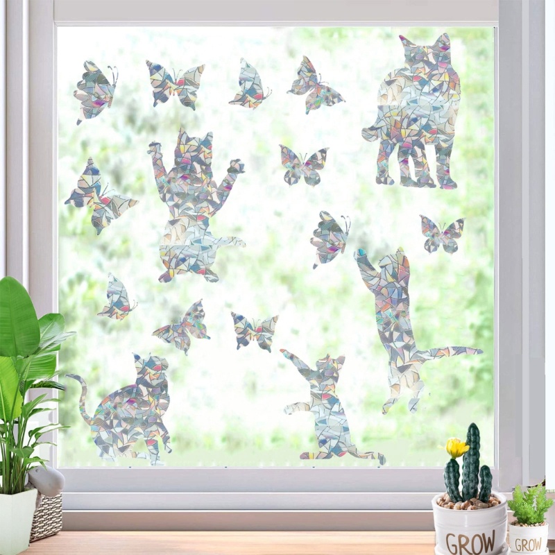 Đề Can Dán Cửa Sổ Chống Va Chạm Siêu Nâng Cấp Hình Chim Bay Vào Windows- 8x12-i