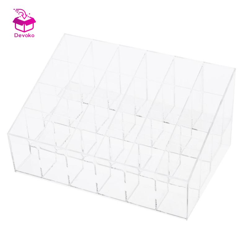 24 Lưới Son Môi Ống Sơn Móng Tay Giá Đựng Chai Hiển Thị Clear Acrylic Trang Điểm Tổ Chức Son Dưỡng Môi Hộp Hiển Thị Son Bóng Hộp Đựng Son Dưỡng Môi Giá Đỡ Hộp Đựng Mỹ Phẩm Trang Điểm Acrylic