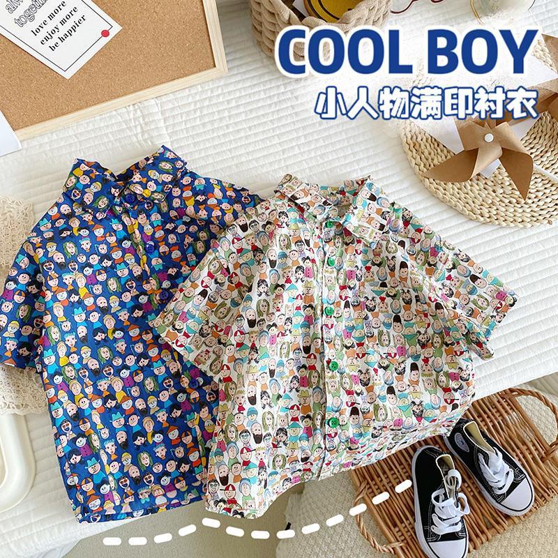 Áo Sơ Mi Ngắn Tay Thoáng Khí Họa Tiết Hoa Thời Trang Mùa Hè Cho Trẻ Em Trai