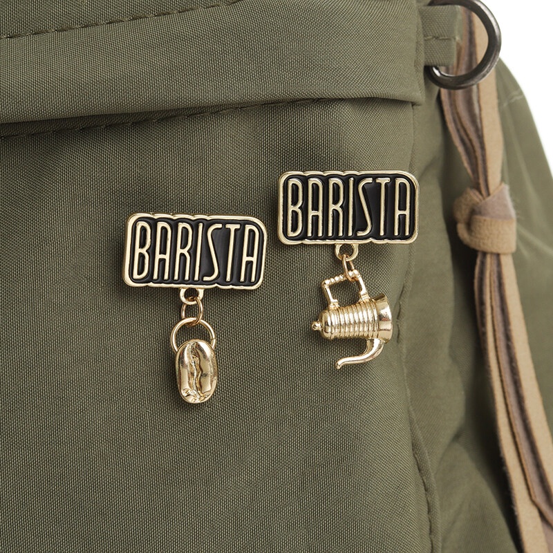 Ghim Cài Áo Kim Loại Tráng Men Hình Hạt Cà Phê Thời Trang Cho Bạn Bè