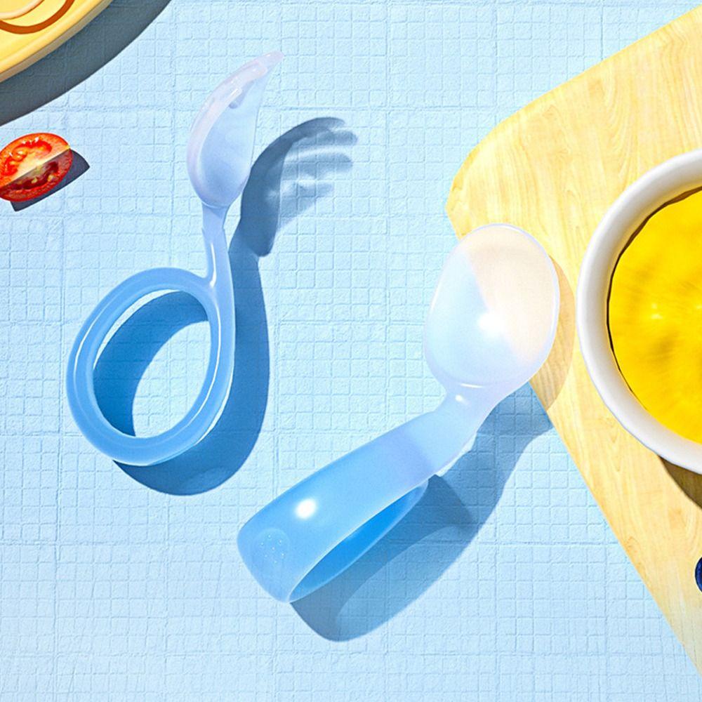 Bộ Muỗng Nĩa Tập Ăn Cho Bé Cấp Thực Phẩm Chịu Nhiệt Nhiều Màu Có Thể Tái Sử Dụng