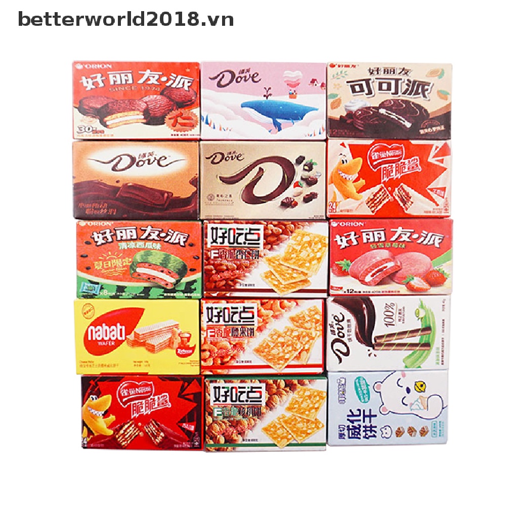 Set 10 Hộp Bánh Snack Mô Hình DIY Cho Nhà Búp Bê 2018