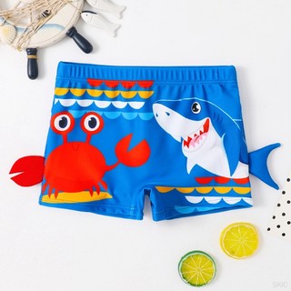 Quần short bơi in hình cá mập hoạt hình cho bé trai