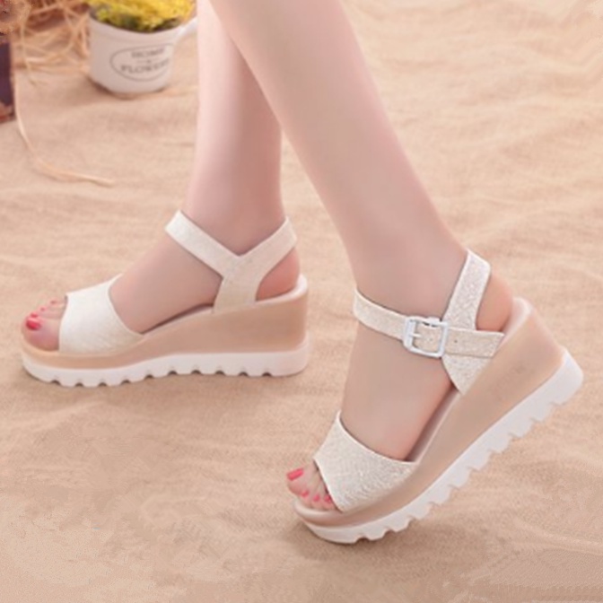 Giày Sandal Đế Xuồng Hở Mũi Chân Thiết Kế Đơn Giản Mẫu Mới 2023 Thời Trang Mùa Hè Cho Nữ