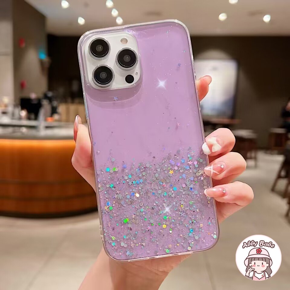 Ốp Điện Thoại TPU Mềm Trong Suốt Đính Đá Lấp Lánh Chống Mồ Hôi Cho IPhone 14 Pro Max 13 12 11 Pro Max